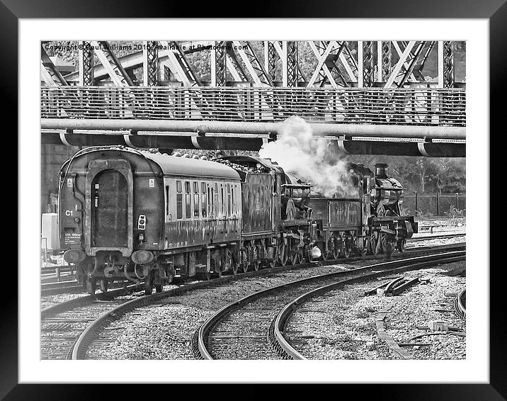  Great Western Locos in Tandem bw Framed Mounted Print by Paul Williams