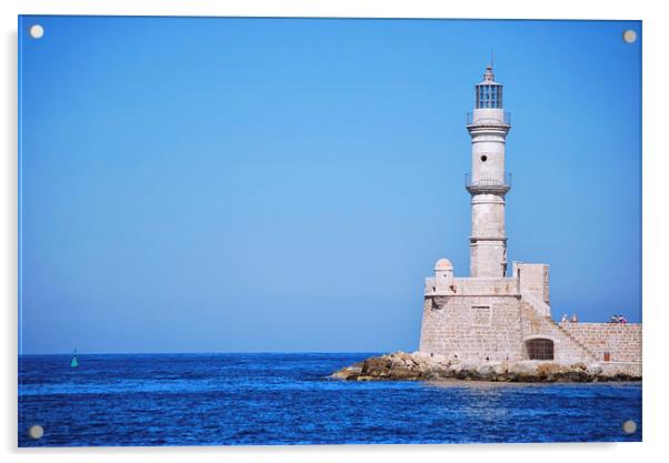 Chania lighthouse 03 Acrylic by Antony McAulay