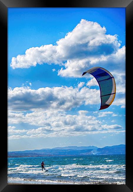Kitesurfer Framed Print by Antony McAulay