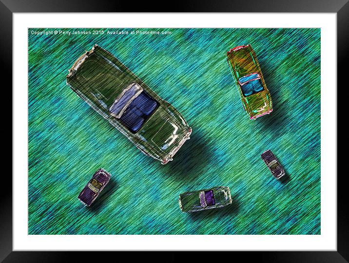  Cars Framed Mounted Print by Perry Johnson