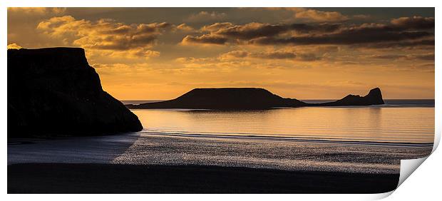  Sunset at Worm's head  Print by Leighton Collins