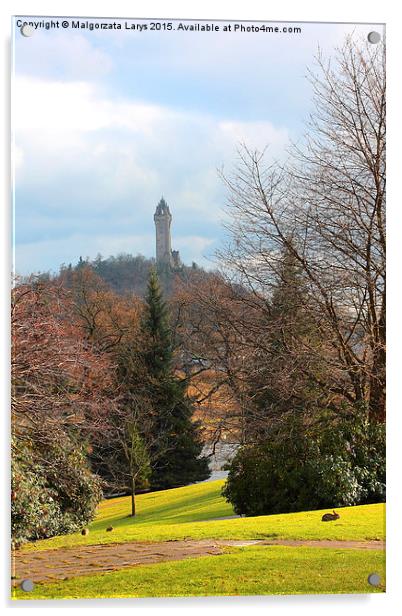 William Wallace Monument, Stirling, Scotland Acrylic by Malgorzata Larys