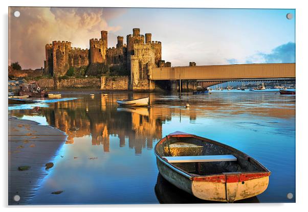  Conwy Castle Acrylic by Mal Bray
