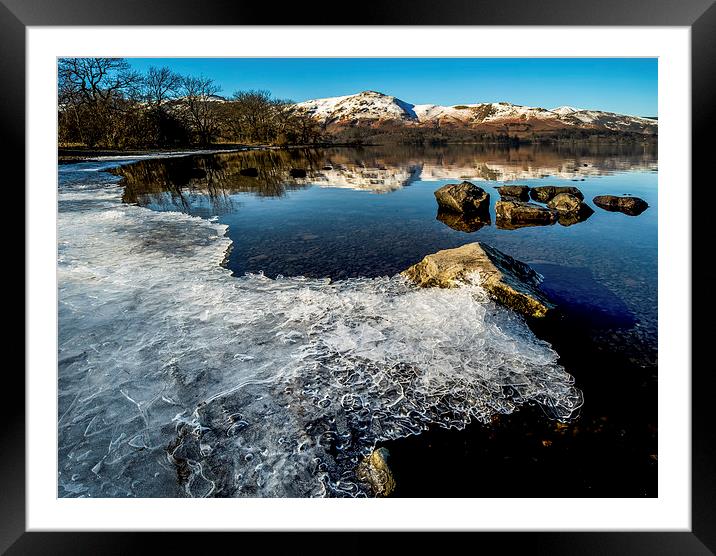  Icy Derwentwater Framed Mounted Print by Dave Hudspeth Landscape Photography