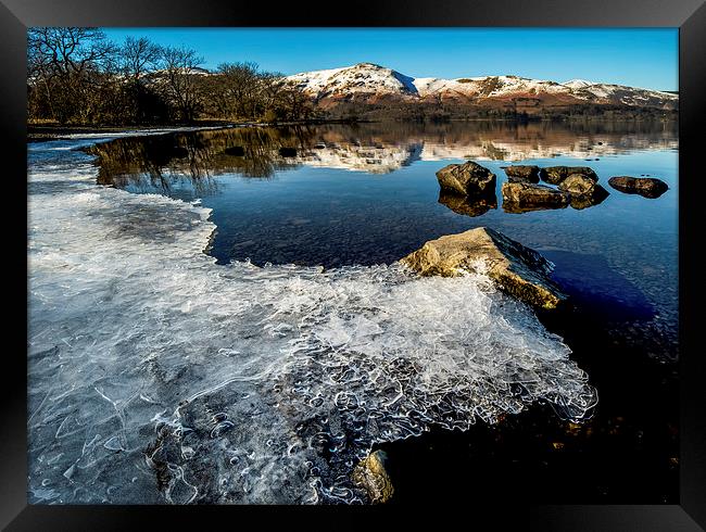  Icy Derwentwater Framed Print by Dave Hudspeth Landscape Photography