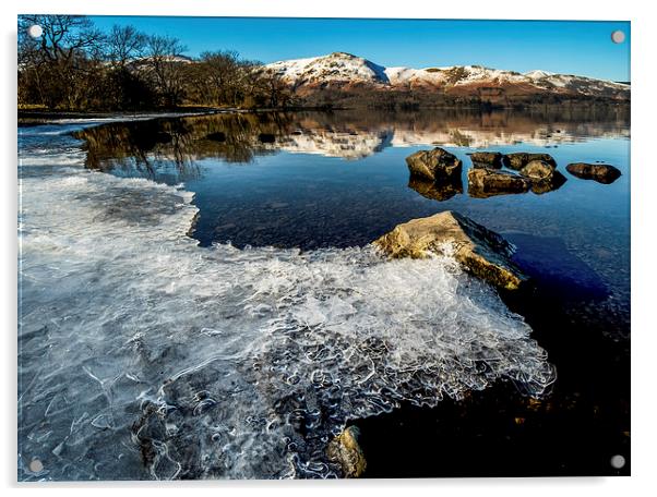  Icy Derwentwater Acrylic by Dave Hudspeth Landscape Photography