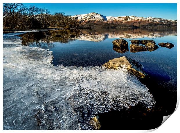  Icy Derwentwater Print by Dave Hudspeth Landscape Photography