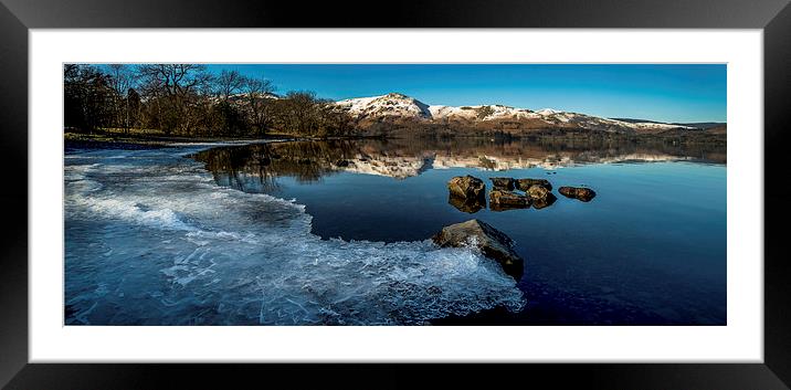  Icy Derwentwater Panoramic Framed Mounted Print by Dave Hudspeth Landscape Photography