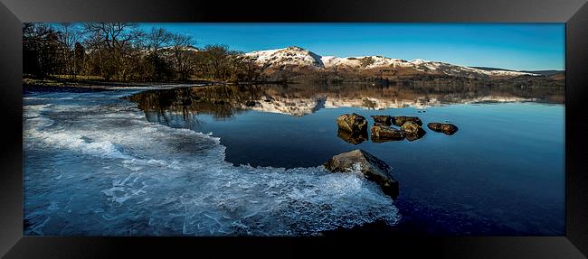  Icy Derwentwater Panoramic Framed Print by Dave Hudspeth Landscape Photography