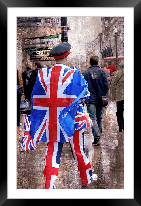  English Football Fan in London Framed Mounted Print by sylvia scotting