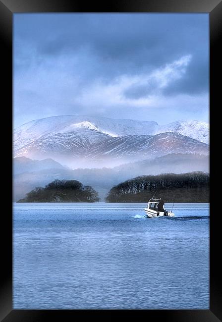  Winter over coniston lake Framed Print by Robert Fielding