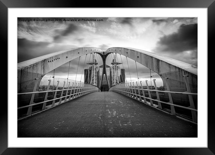  Salford Millennium Bridge Framed Mounted Print by simon pither