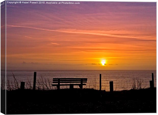  Sunset at Southerndown Canvas Print by Hazel Powell