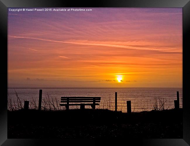  Sunset at Southerndown Framed Print by Hazel Powell