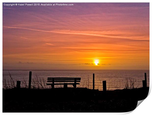  Sunset at Southerndown Print by Hazel Powell