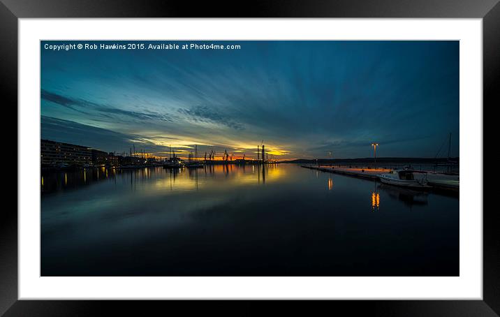  Dusk over Pula Harbour  Framed Mounted Print by Rob Hawkins