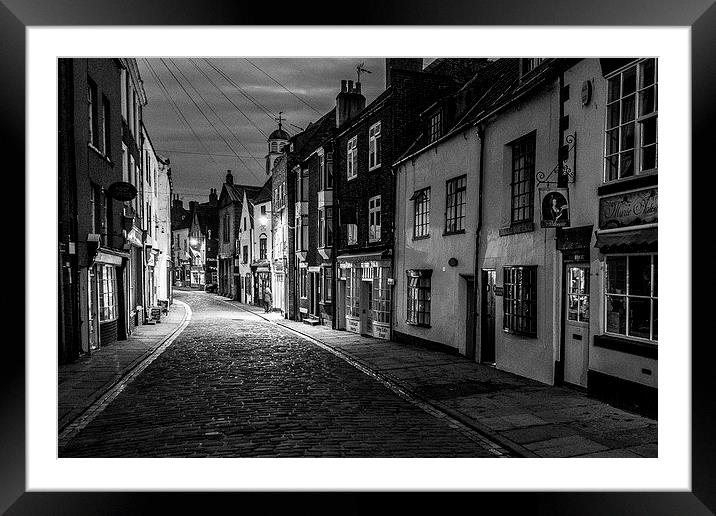  Whitby High Street Framed Mounted Print by Jim Moody