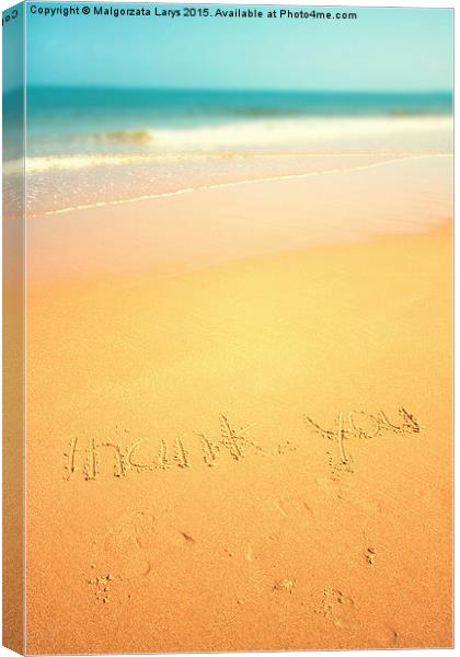 Beautiful beach with sand, blue waves and sky  Canvas Print by Malgorzata Larys
