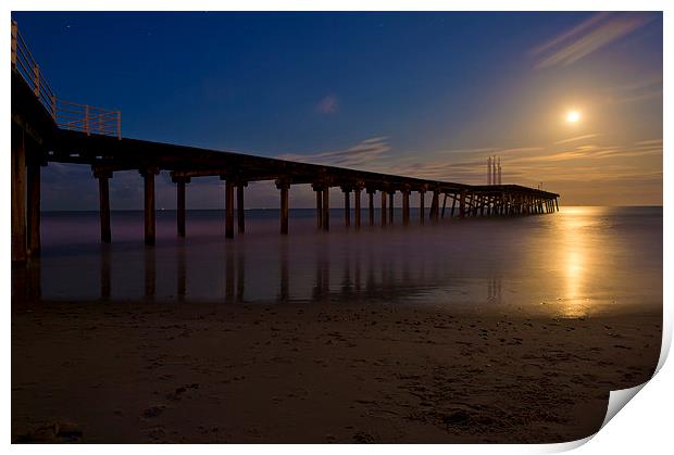  Moon light over the sea Print by Paul Nichols