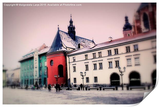 Old streets in the Old Town of Krakow, Poland, Eur Print by Malgorzata Larys