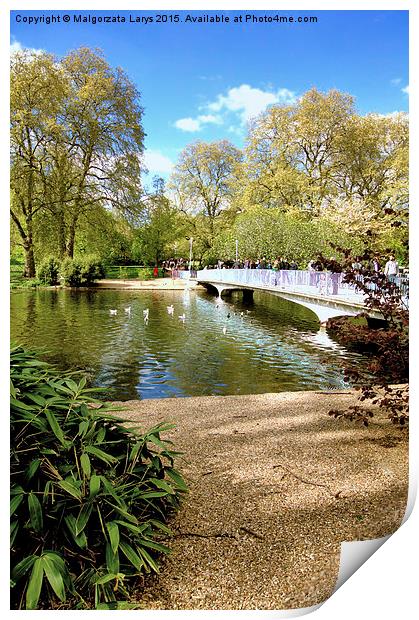  London park, Spring time  Print by Malgorzata Larys
