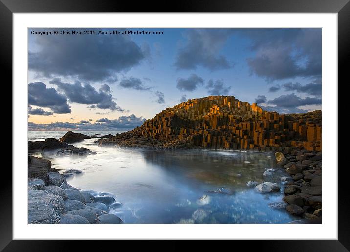  The Giants Causeway at Sunset Framed Mounted Print by Chris Heal