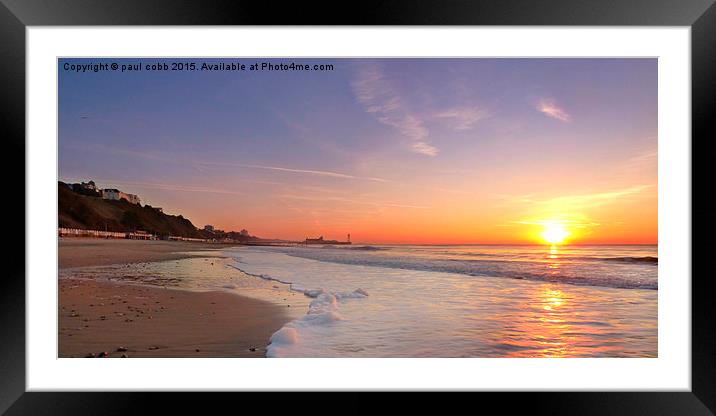  Bournemouth sunrise. Framed Mounted Print by paul cobb
