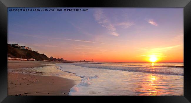  Bournemouth sunrise. Framed Print by paul cobb