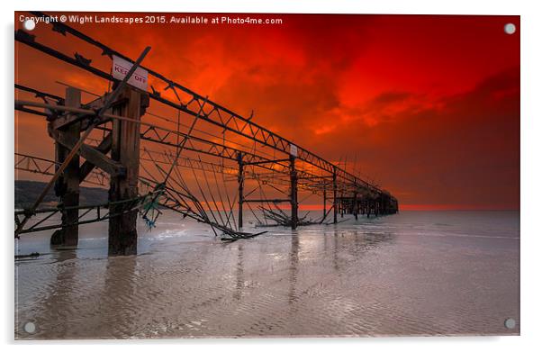 Totland Pier Acrylic by Wight Landscapes