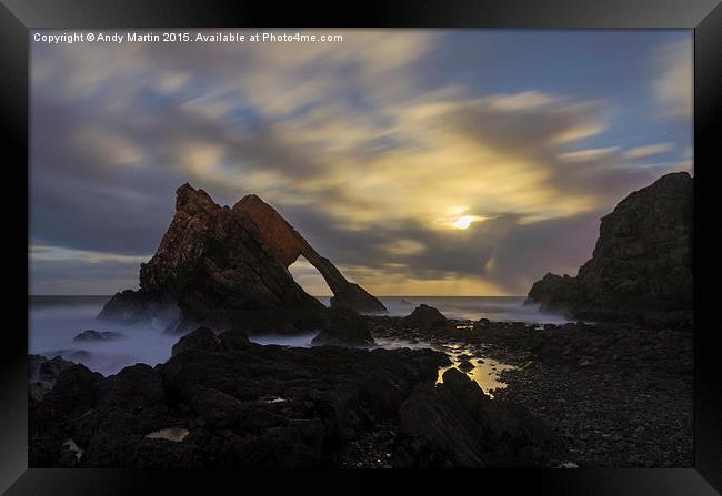  Bow Fiddle Rock by moonlight Framed Print by Andy Martin