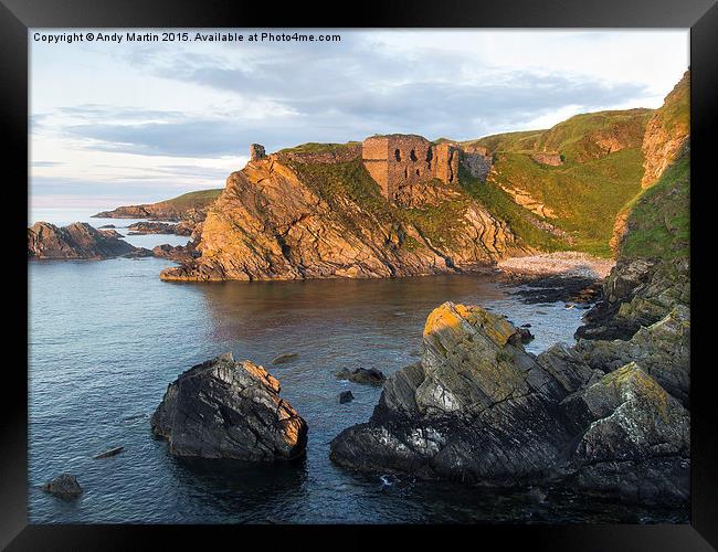  Solstice light at Findlater Castle Framed Print by Andy Martin