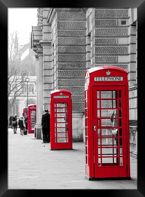  London phone box Framed Print by Louise Wilden