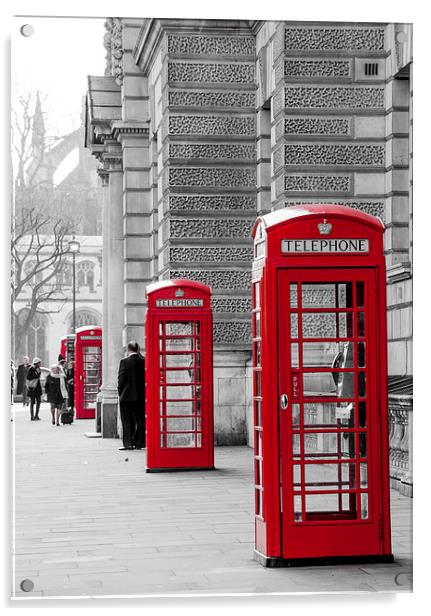  London phone box Acrylic by Louise Wilden
