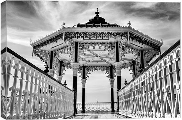 Black & White Bandstand  Canvas Print by Louise Wilden