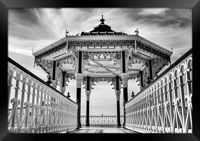 Black & White Bandstand  Framed Print by Louise Wilden