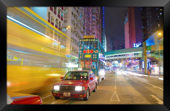 Hong Kong at night. Framed Print by Louise Wilden