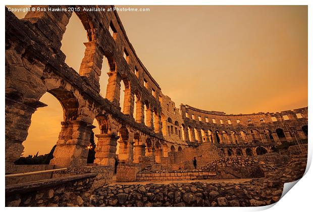  Pula Arena twlight  Print by Rob Hawkins