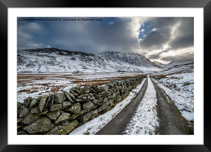 Nant Ffrancon Pass Framed Mounted Print by Adrian Evans