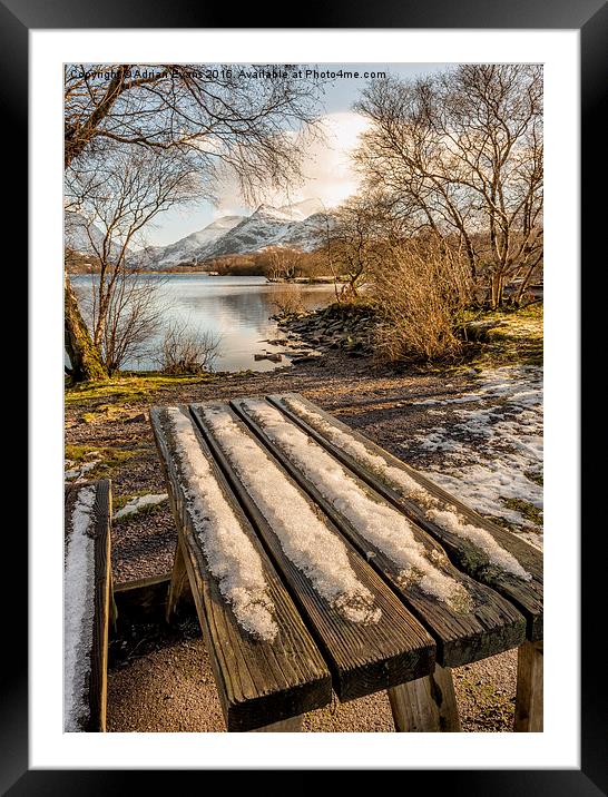 Snowdon And Padarn Lake Llanberis Framed Mounted Print by Adrian Evans
