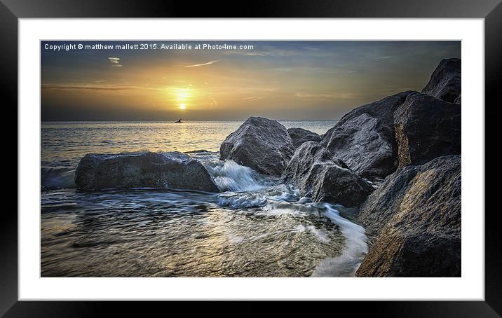 Kayake into the Distance Framed Mounted Print by matthew  mallett