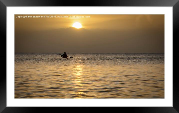  Lone Kayaker Framed Mounted Print by matthew  mallett