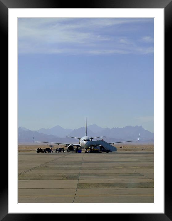 aeroplane at airport 01 Framed Mounted Print by Antony McAulay