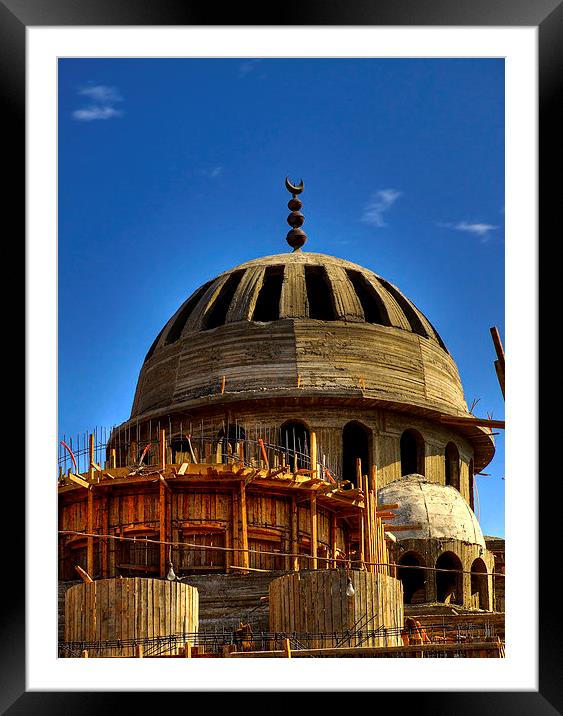 Mosque under construction 01 Framed Mounted Print by Antony McAulay