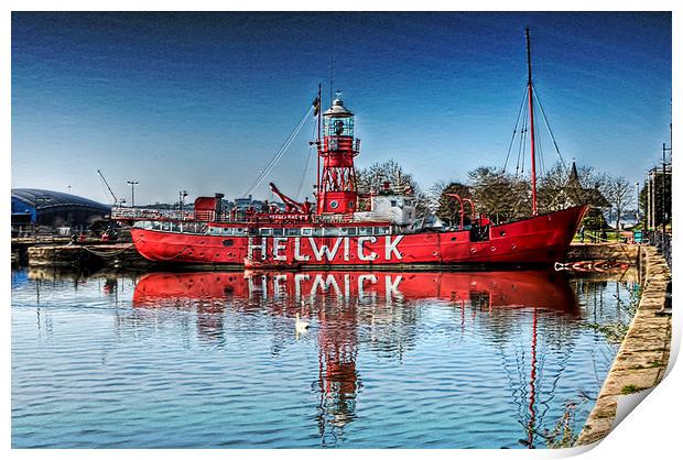 Helwick Lightship Cardiff Bay Print by Steve Purnell