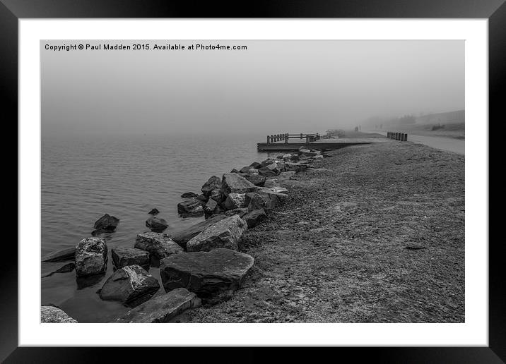 Crosby Marina Lake in the fog Framed Mounted Print by Paul Madden