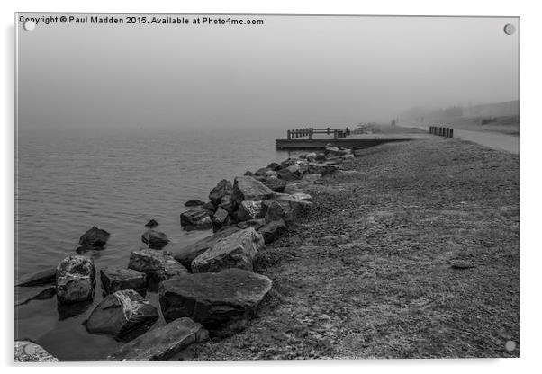 Crosby Marina Lake in the fog Acrylic by Paul Madden