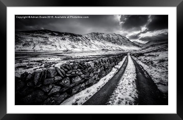 Nant Ffrancon Pass Snowdonia Wales Framed Mounted Print by Adrian Evans
