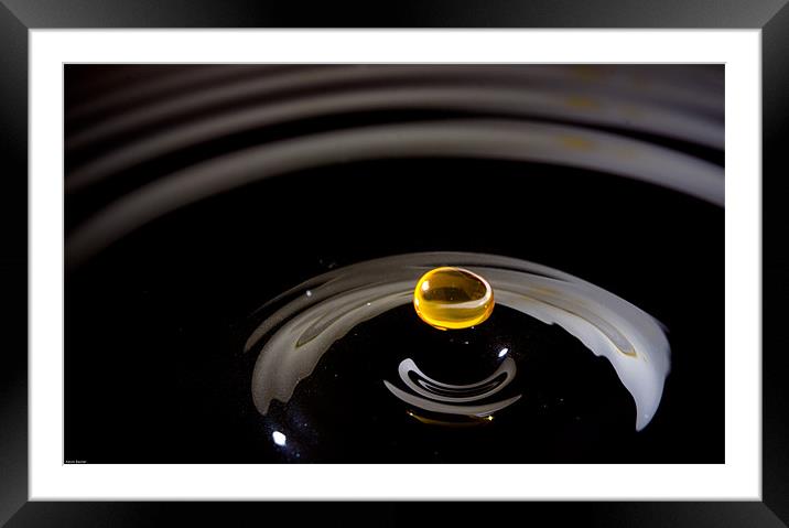 Coffee Drop Framed Mounted Print by Kevin Baxter