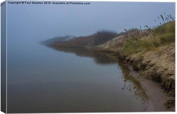 Foggy February Morning at the lakeside Canvas Print by Paul Madden