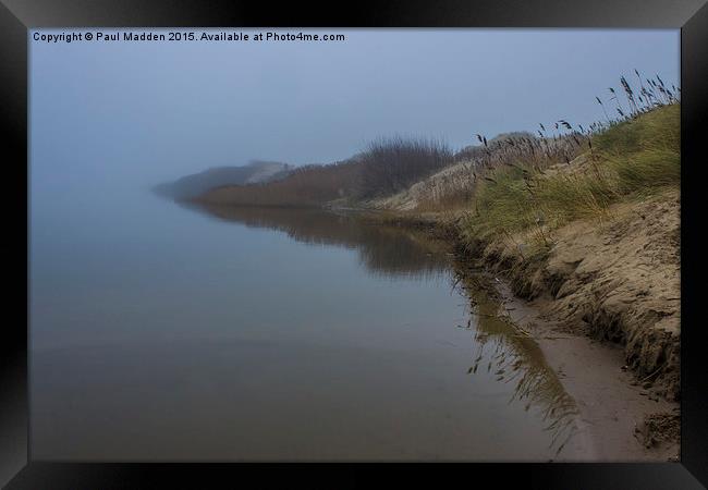Foggy February Morning at the lakeside Framed Print by Paul Madden